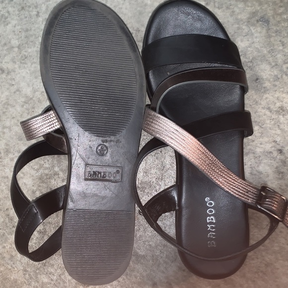 Multi-tone Criss Cross Strap Wedge Platforms - Picture 5 of 7